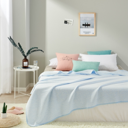 91家纺网 家纺一手货源 找家纺 （总）珺柔家纺 无印良品天竺棉夏凉被-细条纹