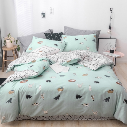 91家纺网 家纺一手货源 找家纺 珺柔 13372全棉四件套 萌宠乐园