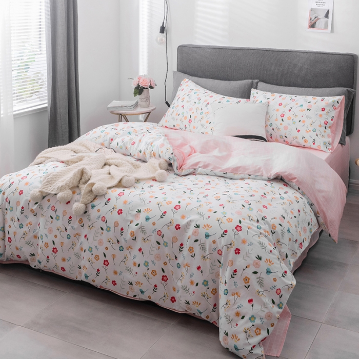 91家纺网 家纺一手货源 找家纺 珺柔 13372全棉四件套 花舞春天