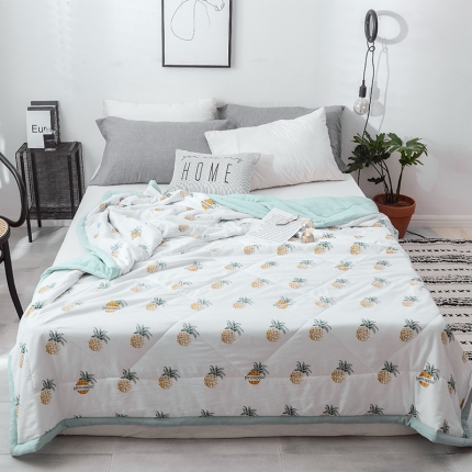 91家纺网 家纺一手货源 找家纺 珺柔 2019水洗印花夏凉被  小菠萝