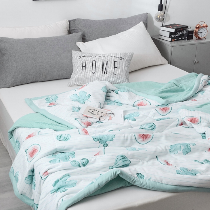 91家纺网 家纺一手货源 找家纺 珺柔 2019水洗印花夏凉被  伊莲