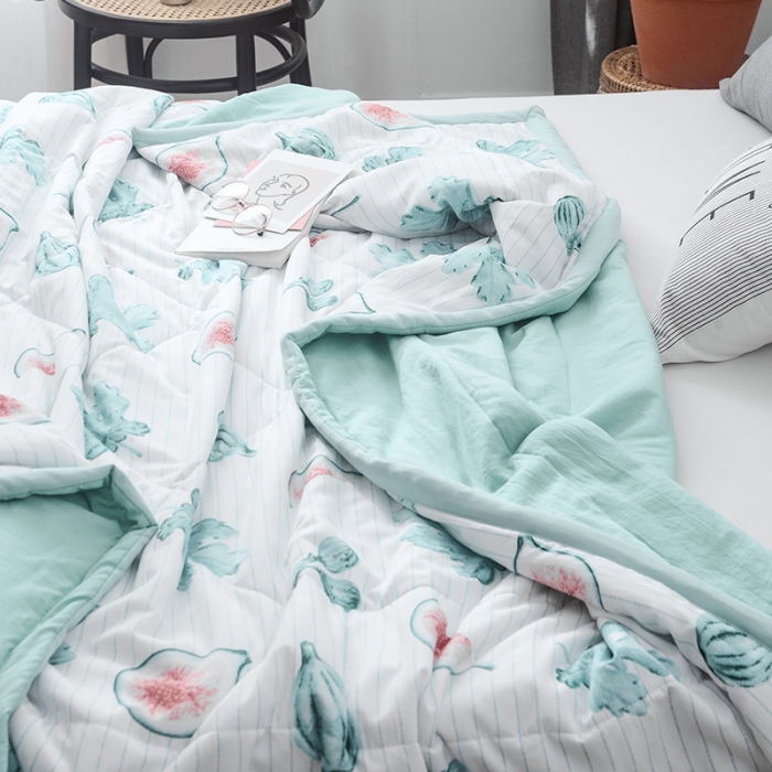 91家纺网 家纺一手货源 找家纺 珺柔 2019水洗印花夏凉被  伊莲