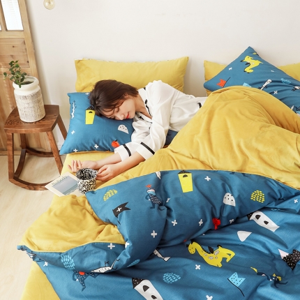 91家纺网 家纺一手货源 找家纺 （总）珺柔-2019秋冬棉加绒四件套