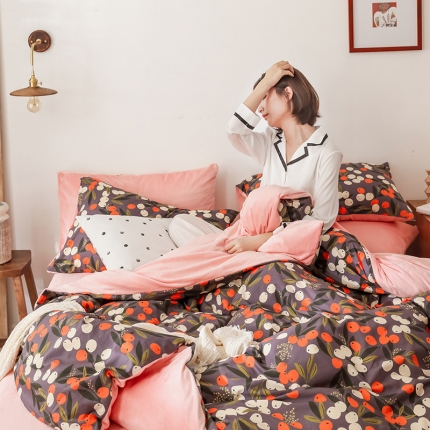 91家纺网 家纺一手货源 找家纺 （总）珺柔-2019秋冬棉加绒四件套