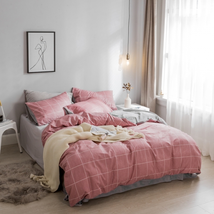 91家纺网 家纺一手货源 找家纺 珺柔-2019秋冬棉加绒四件套 阿森斯-红