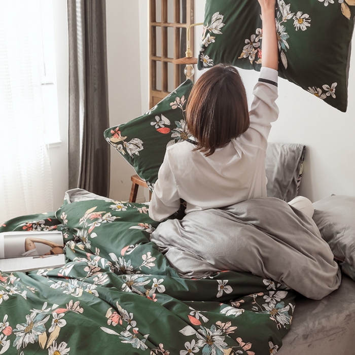 91家纺网 家纺一手货源 找家纺 珺柔-2019秋冬棉加绒四件套 浮华