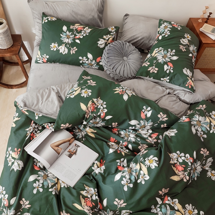 91家纺网 家纺一手货源 找家纺 珺柔-2019秋冬棉加绒四件套 浮华