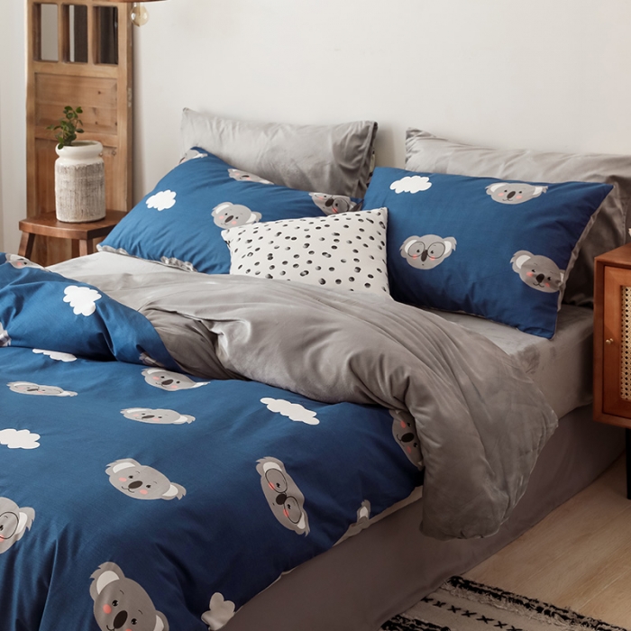 91家纺网 家纺一手货源 找家纺 珺柔-2019秋冬棉加绒四件套 乖乖狗