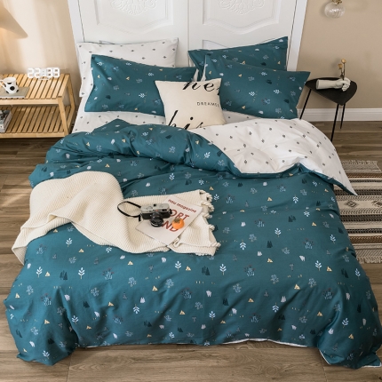 91家纺网 家纺一手货源 找家纺 （总）珺柔家纺 2019新款13372全棉四件套 床笠款