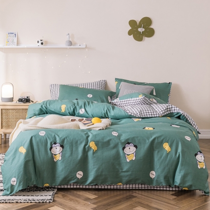 91家纺网 家纺一手货源 找家纺 （总）珺柔家纺 2019新款13372全棉四件套 床笠款