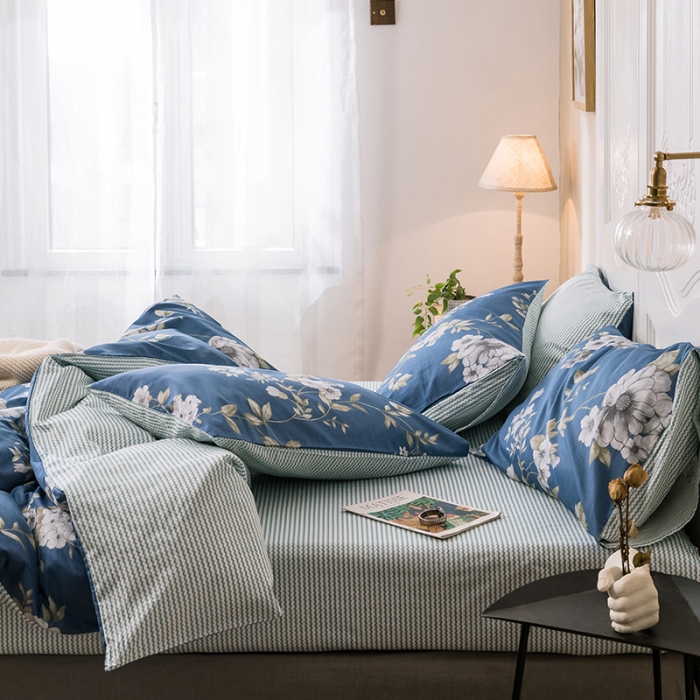 91家纺网 家纺一手货源 找家纺 （总）珺柔家纺 2019新款13372全棉四件套 床笠款