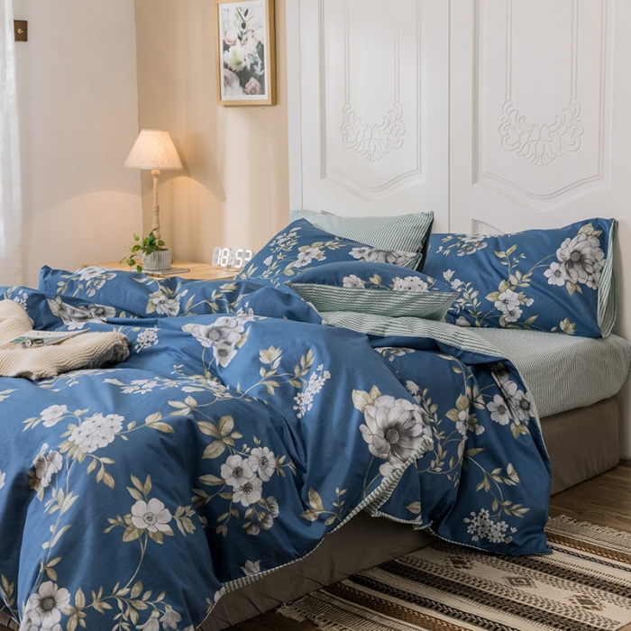 91家纺网 家纺一手货源 找家纺 珺柔家纺 2019新款13372全棉四件套 爱茉莉