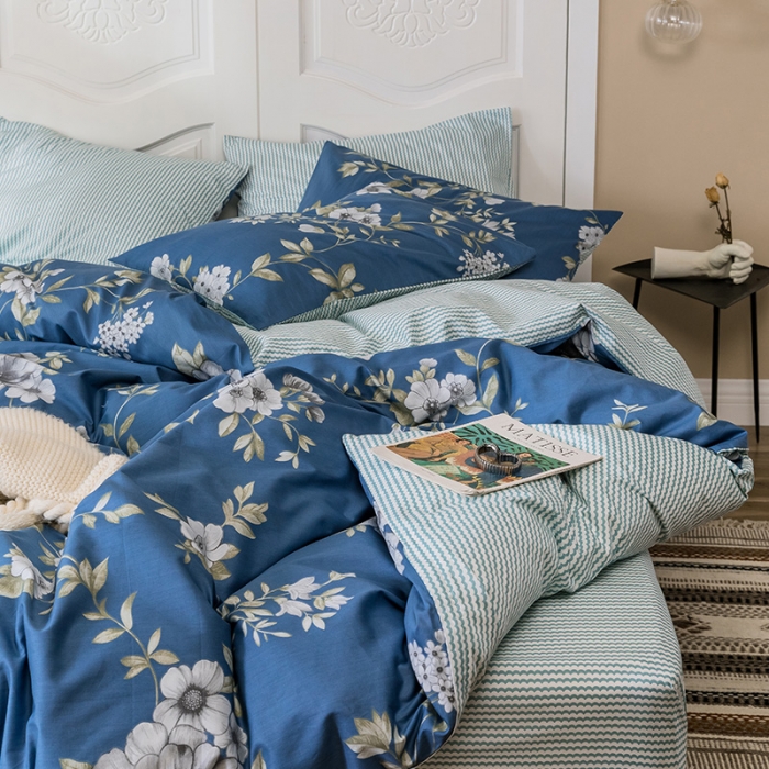 91家纺网 家纺一手货源 找家纺 珺柔家纺 2019新款13372全棉四件套 爱茉莉