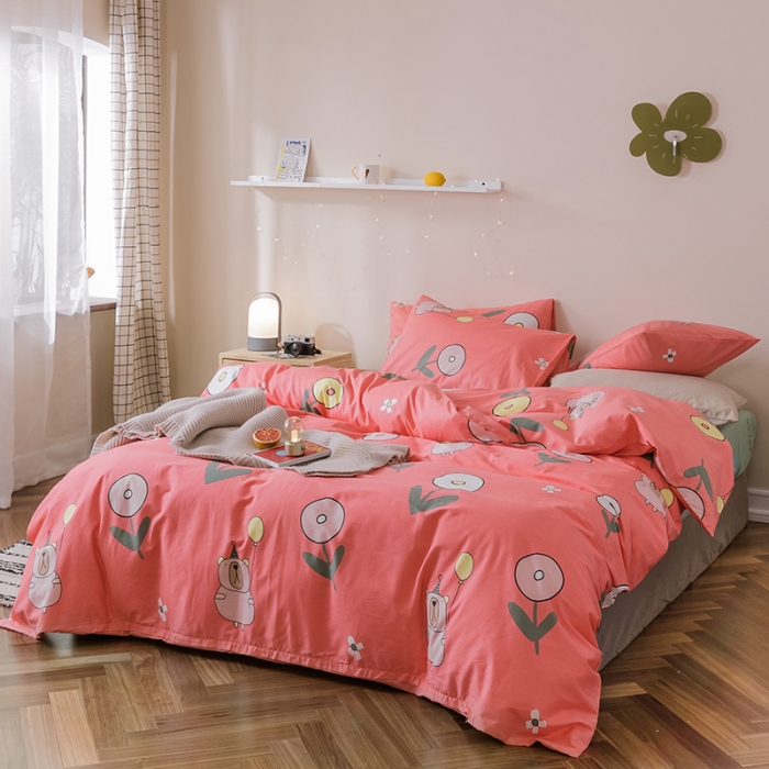 91家纺网 家纺一手货源 找家纺 珺柔家纺 2019新款13372全棉四件套 安妮