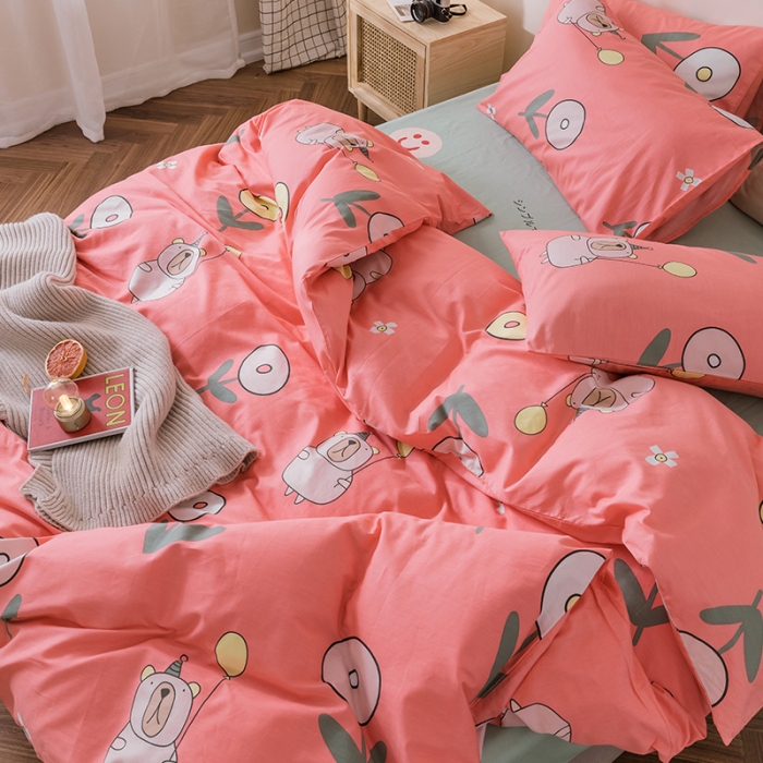 91家纺网 家纺一手货源 找家纺 珺柔家纺 2019新款13372全棉四件套 安妮