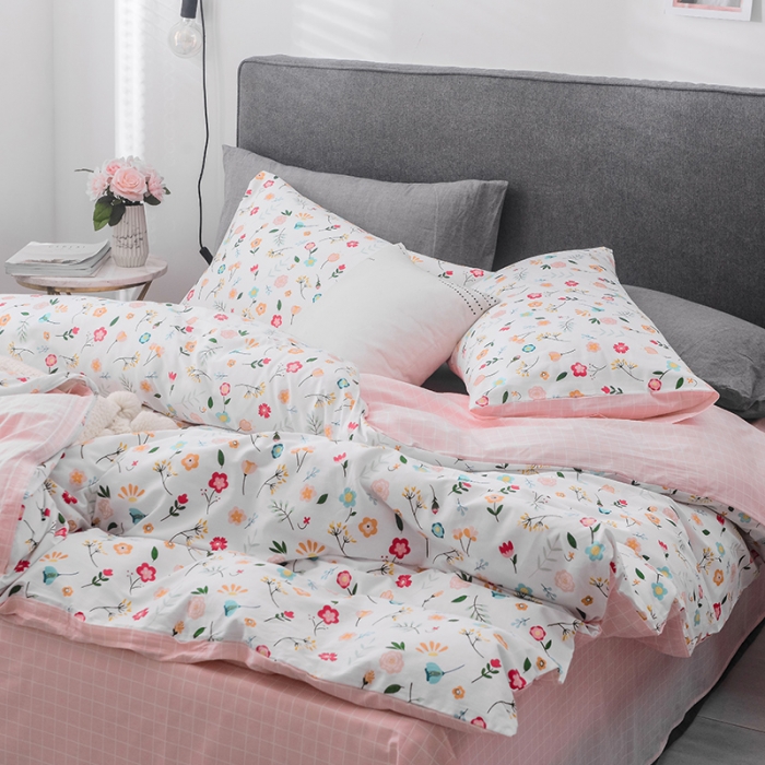 91家纺网 家纺一手货源 找家纺 珺柔家纺 2019新款13372全棉四件套 花舞春天