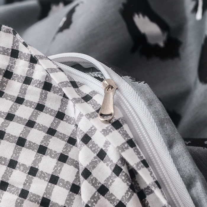 91家纺网 家纺一手货源 找家纺 珺柔家纺 2019新款13372全棉四件套 活力灰豹