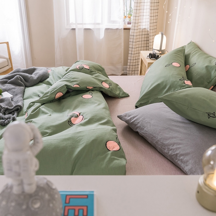 91家纺网 家纺一手货源 找家纺 珺柔家纺 2019新款13372全棉四件套 茶果