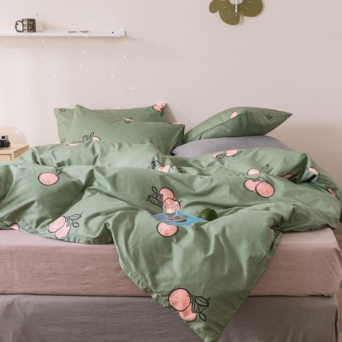 91家纺网 家纺一手货源 找家纺 珺柔家纺 2019新款13372全棉四件套 茶果