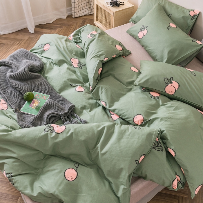 91家纺网 家纺一手货源 找家纺 珺柔家纺 2019新款13372全棉四件套 茶果