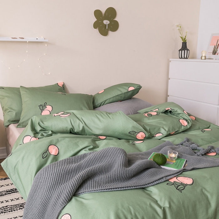 91家纺网 家纺一手货源 找家纺 珺柔家纺 2019新款13372全棉四件套 茶果