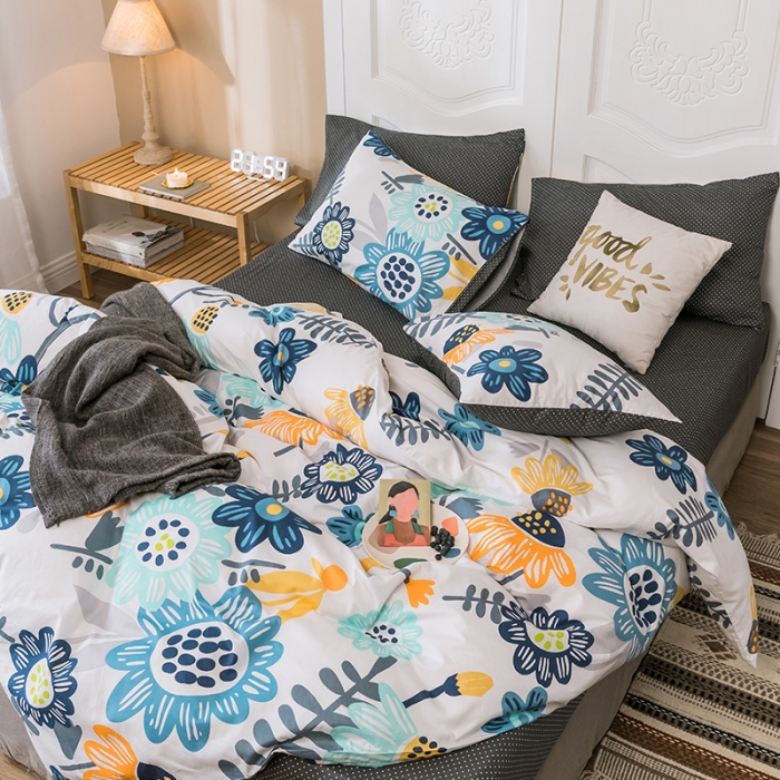 91家纺网 家纺一手货源 找家纺 珺柔家纺 2019新款13372全棉四件套 花海