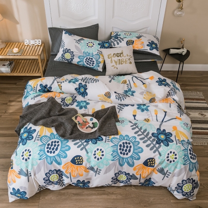 珺柔家纺 2019新款13372全棉四件套 花海