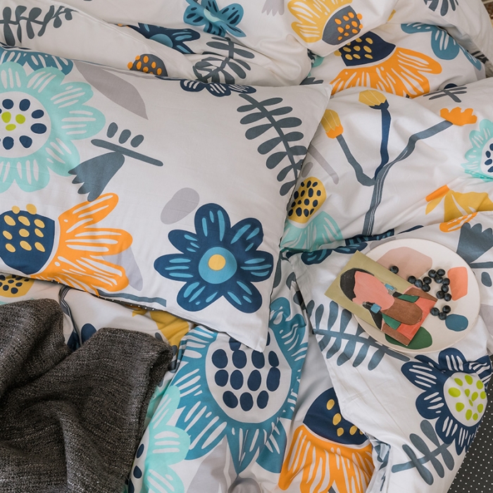 91家纺网 家纺一手货源 找家纺 珺柔家纺 2019新款13372全棉四件套 花海