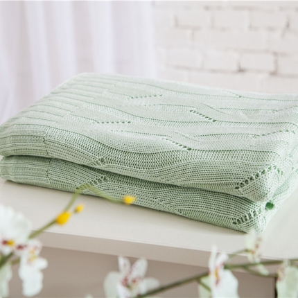 91家纺网 家纺一手货源 找家纺 暖绵绵家纺  竹纤维针织毯子线毯午睡休闲盖毯 绿色