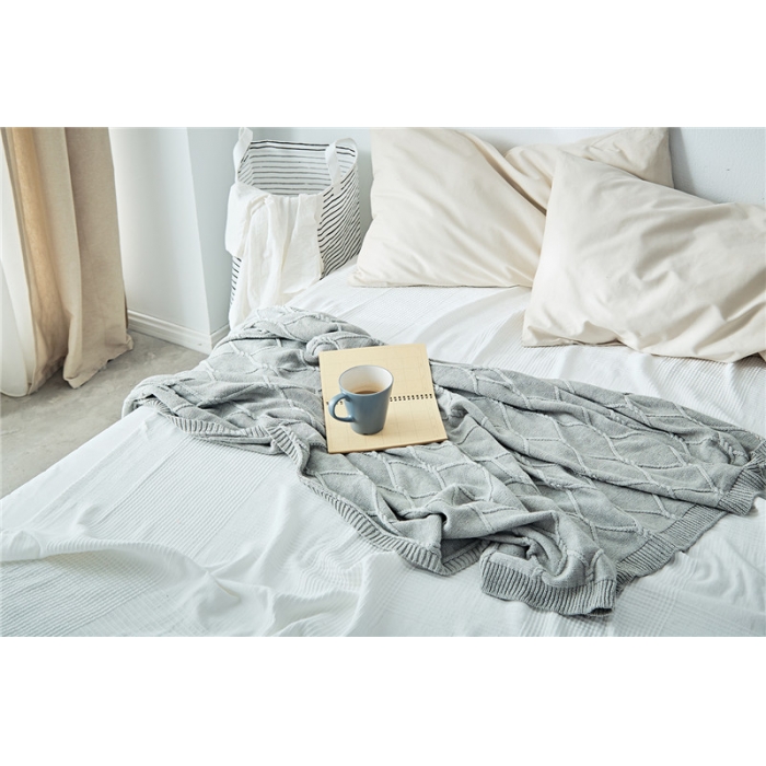 91家纺网 家纺一手货源 找家纺 暖绵绵家纺 新款针织毯子线毯盖毯 安格斯-浅灰色