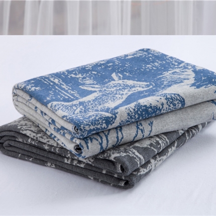 （总）暖绵绵家纺 全棉针织毯子午睡休闲线毯四季毯经典森林