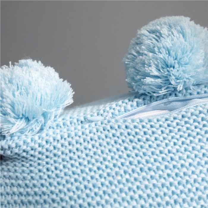 91家纺网 家纺一手货源 找家纺 暖绵绵新款艾丽系列针织靠枕抱枕靠垫枕套不含芯碧空蓝