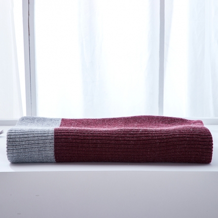 91家纺网 家纺一手货源 找家纺 暖绵绵 新款马林达针织毯子线毯羊毛毯 酒红