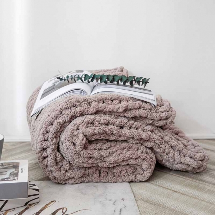 91家纺网 家纺一手货源 找家纺 暖绵绵 新款菲丽斯系列针织毯子线毯毛毯 菲丽斯-驼灰