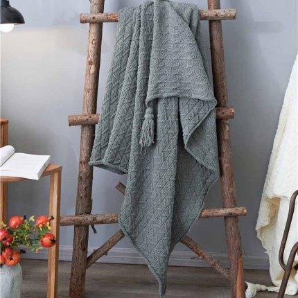 91家纺网 家纺一手货源 找家纺 暖绵绵 新款艾斯系列针织毯子线毯毛毯 深灰