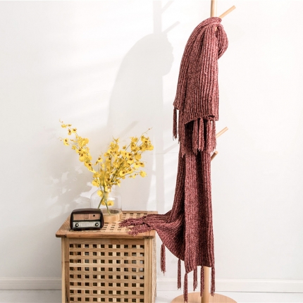 暖绵绵 新款梅格尔针织毛毯线毯 珊瑚粉