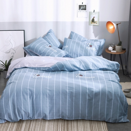 91家纺网 家纺一手货源 找家纺 （总）卧趣家纺 2019全棉简约喷气套件