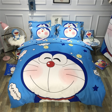 91家纺网 家纺一手货源 找家纺 卧趣家纺 2019全棉卡通生态磨毛四件套 小可爱