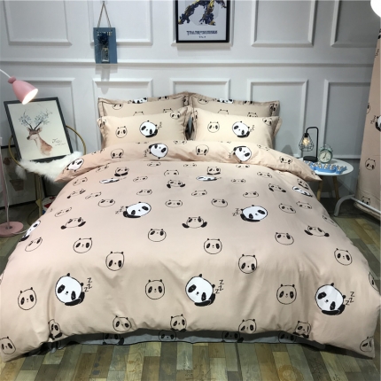 91家纺网 家纺一手货源 找家纺 卧趣家纺 2019全棉卡通生态磨毛四件套  萌宠