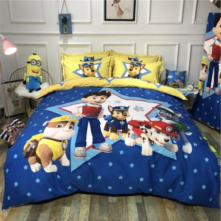 卧趣家纺 2019全棉生态磨毛四件套 汪汪队