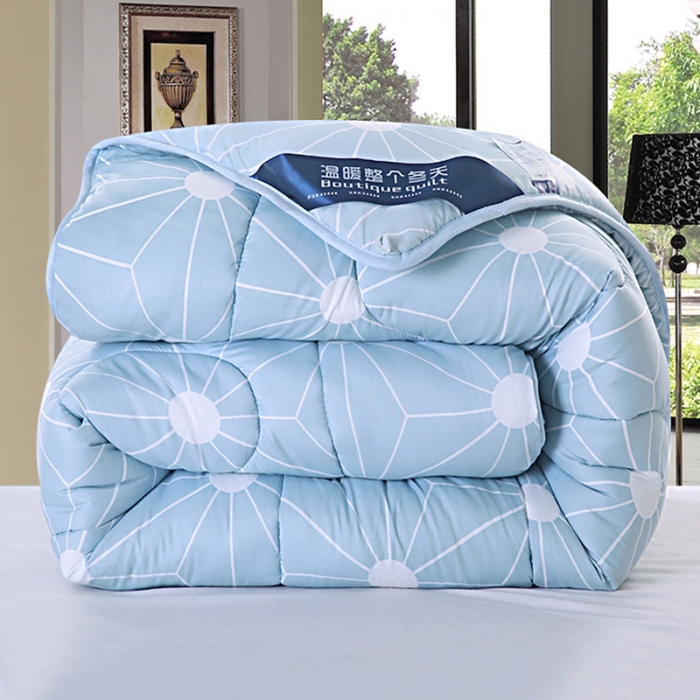 91家纺网 家纺一手货源 找家纺 总欧雅搁2025新款羽丝绒冬被被子被芯春秋被冬被思维空间蓝色
