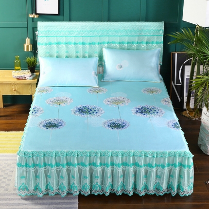 91家纺网 家纺一手货源 找家纺 情恒家纺 2019冰丝单床头罩大靠背靠垫 时尚生活-蓝