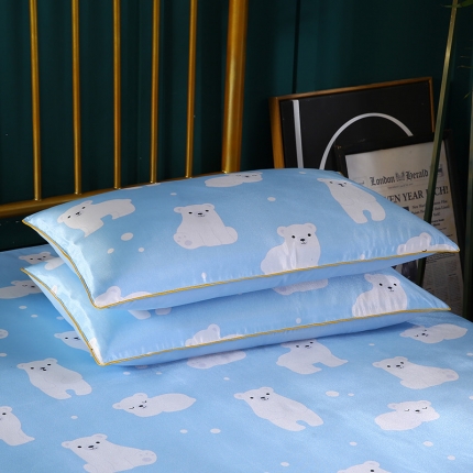 91家纺网 家纺一手货源 找家纺 情恒家纺 2019冰丝枕套一对（48*74）