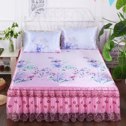 91家纺网 家纺一手货源 找家纺 （总）情恒家纺 2019新款冰丝布艺单床裙