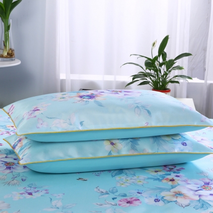 91家纺网 家纺一手货源 找家纺 情恒家纺 2019新款冰丝布艺枕套一对（48*74）