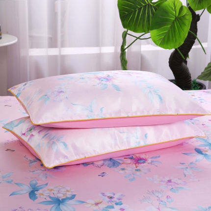 91家纺网 家纺一手货源 找家纺 情恒家纺 2019新款冰丝布艺枕套一对（48*74）