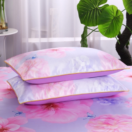 91家纺网 家纺一手货源 找家纺 情恒家纺 2019新款冰丝布艺枕套一对（48*74）