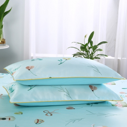 91家纺网 家纺一手货源 找家纺 情恒家纺 2019新款冰丝布艺枕套一对（48*74）