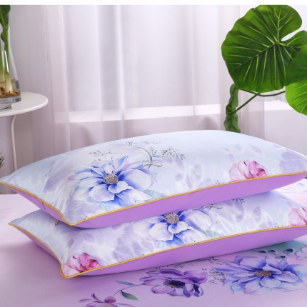 91家纺网 家纺一手货源 找家纺 情恒家纺 2019新款冰丝布艺枕套一对（48*74）