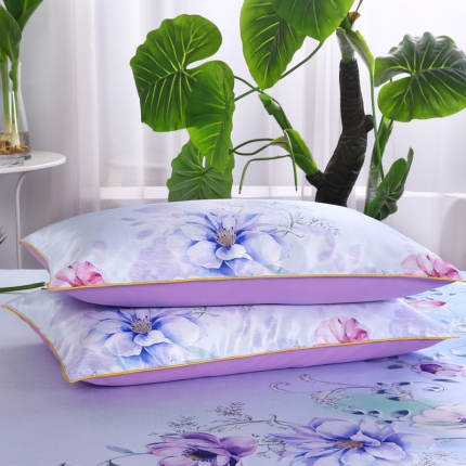 91家纺网 家纺一手货源 找家纺 情恒家纺 2019新款冰丝布艺枕套一对（48*74）